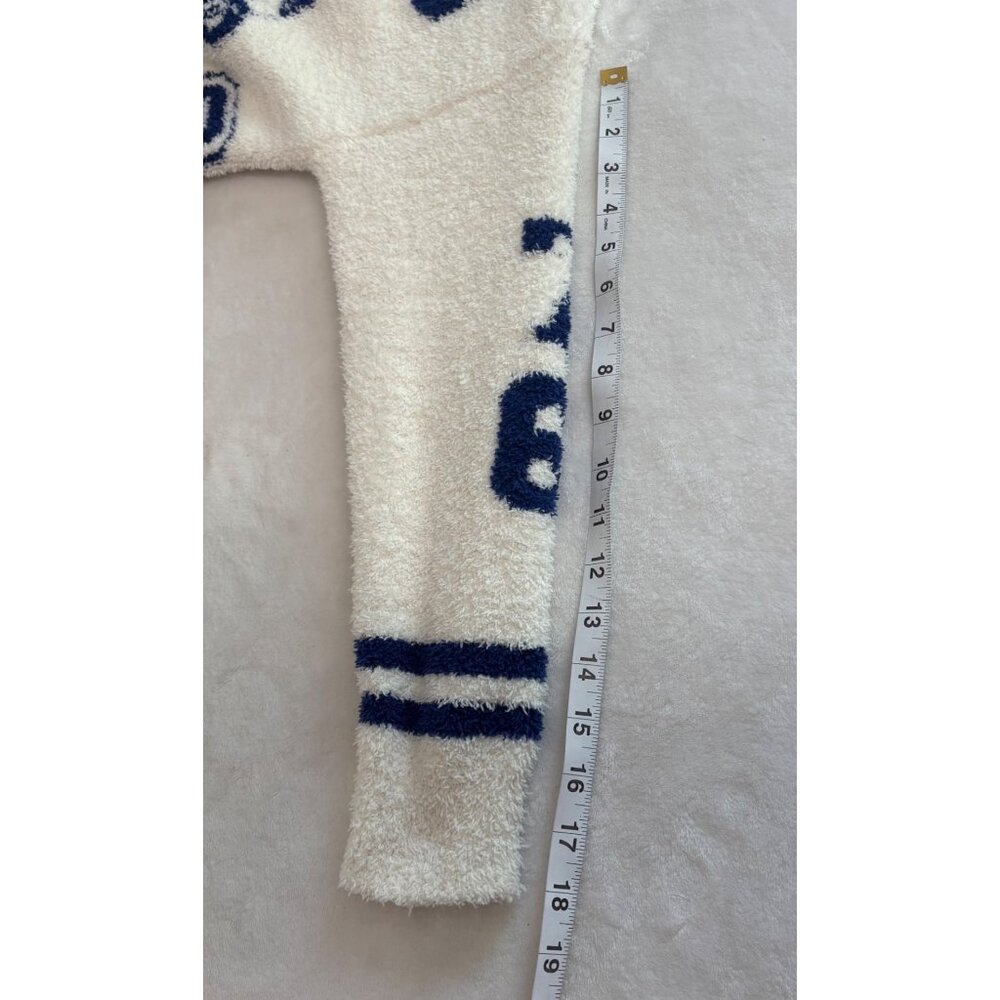 Forever 21 White & Blue Button-Up Cardigan Womans Size S Casual Sweater - Picture 10 of 11